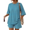 Striped Aqua White