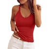 image:imageTrendy Queen Spaghetti Strap Crop V Neck Tank Tops Womens Racerback Cami CamisoleRed