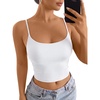 image:imageTrendy Queen Women Double Lined Crop Tank Tops Adjustable Spaghetti Strap TopsWhite