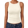 image:imageTrendy Queen Womens Double Lined Sleeveless Tank Tops Workout 2026 Summer ClothesApricot