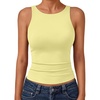 image:imageTrendy Queen Womens Double Lined Sleeveless Tank Tops Workout 2026 Summer ClothesLight Yellow