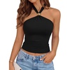 image:imageTrendy Queen Womens Halter Crop Tops Tie Backless Y2K Sexy Going Out Tank TopBlack