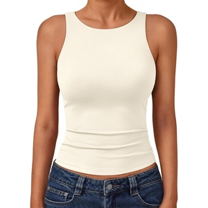 image:imageTrendy Queen Womens Double Lined Sleeveless Tank Tops Workout 2026 Summer ClothesApricot