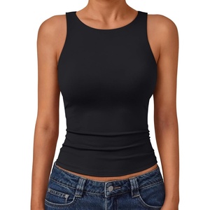 image:imageTrendy Queen Womens Double Lined Sleeveless Tank Tops Workout 2026 Summer ClothesBlack