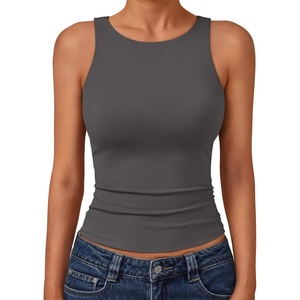 image:imageTrendy Queen Womens Double Lined Sleeveless Tank Tops Workout 2026 Summer ClothesGray