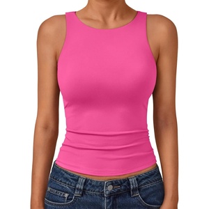 image:imageTrendy Queen Womens Double Lined Sleeveless Tank Tops Workout 2026 Summer ClothesHot Pink