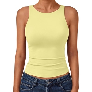image:imageTrendy Queen Womens Double Lined Sleeveless Tank Tops Workout 2026 Summer ClothesLight Yellow
