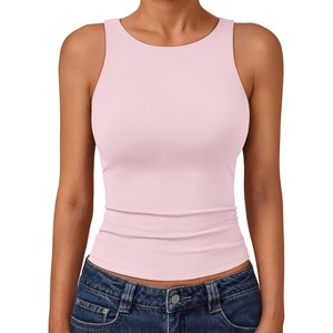 image:imageTrendy Queen Womens Double Lined Sleeveless Tank Tops Workout 2026 Summer ClothesPink